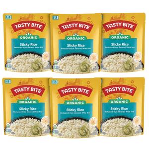 Tasty Bite Organic Sticky Rice, 8.8 Ounce, Pack of 6, Ready to Eat, Microwavable, Vegan, Gluten-Free (EXP 08/31/27)