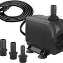 Submersible Pump 660GPH (2500L/H 45W) Ultra Quiet with Over Heating Protection 8.2ft High Lift for Fountains, Hydroponics, Ponds, Aquariums & More