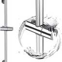 Chrome Shower Slide Bar, Bathroom Shower Slide Bar with Adjustable Handheld Shower Holder, Stainless Steel Slide Slide Bar Wall Mount
