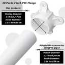 12 Packs 2" PVC Flange, Table Screw Caps PVC Pipe Fittings for DIY Rod Holder Projects, Making Storage Shelves, Support Feet
