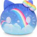 TeeTurtle Reversible Sanrio Hello Kitty 4-Inch Rainbow Two-Sided Flip Plush Toy with Embroidered Details - Cute Mini Collectible Plush for Kids, Teens, and Adults