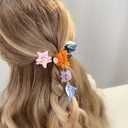 4 PCS Ocean Animal Hair Claw Clips for Women, Cute Crab Starfish Dolphin Lobster Hair Clips Small Marine Life Catch Clips Summer Beach Acrylic Hair Accessories for Styling Hairdressing