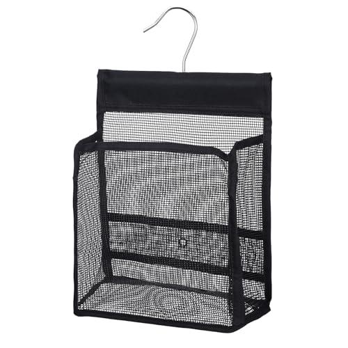 Xelsluthe Mesh Shower Caddy Hanging, PVC Bathroom Storage Bag for College Dorm, Gym, Swimming, RV And Travel, Black