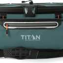Titan by Arctic Zone Zipperless Soft Sided Cooler with HardBody Liner and SmartShelf, Insulated Bag with Shoulder Strap and Bottle Opener for Beach, Picnic, and Travel, 48 Can Capacity, Jungle Hunt
