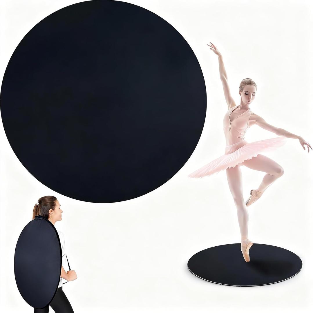 31inch Portable Dance Floor, Tap Dance Floor, Ballet Training Equipment Ideal for Figure Skating Practice Mat,Jazz,Tap Board,Turning Board and Party Dancing for All Ages with Travel Backpack, Large