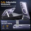 2 x SPIDERCASE Magnetic for Samsung Galaxy S24 Case, [3 Stand Ways][ Military Grade Drop Protection] with Invisible Stand Shockproof Slim Case for Samsung S24 6.2"-Clear