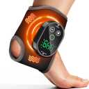 Cordless Ankle Heating Pad for Pain Relief, Foot and Ankle Massage for Circulation, Rechargeable Neuropathy Foot Massager Heated Ankle Wrap, Black