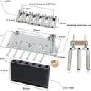 10.8mm Electric Guitar Bridge Zinc Alloy Saddles Block Stainless Steel Plate 2 Point Tremolo Bridge Compatible with 6-string Start St Electric Guitar Replacement Parts (Chrome)
