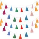 4 Pcs Rainbow Tassel Garland Party Decor, Colorful Boho Wall Hanging Banner for Birthday Birthday Wedding Baby Shower Party, Classroom, Bedroom, Nursery Home Decor(Multicolor,3.15 Inch) (Sweet Pink, Fresh Blue, Bright Orange, Yellow)