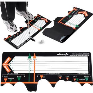 Golf Training Mat Practice Swing Mat Practice Equipment for Beginner Posture Assistance Entry Level Golf Stance Corrector Indoor Outdoor