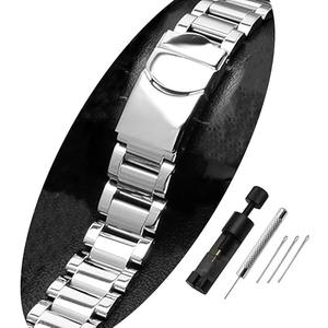 Swatch Watch Band Replacement Stainless Steel Watch Strap with Double-Lock, Replacement for Swatch Watches Men(42mm) with Tool