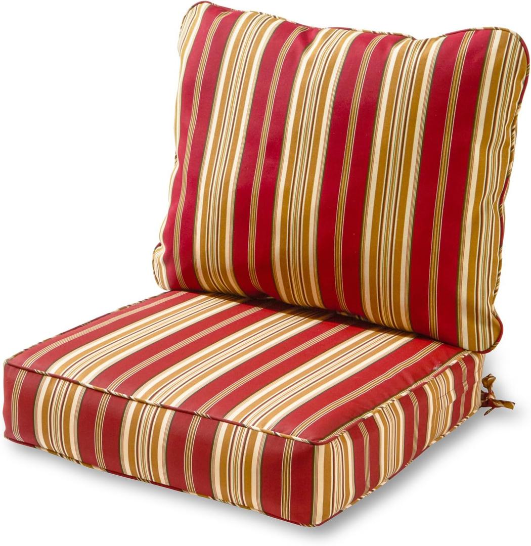 Tuscan Stripe Outdoor 2-piece Deep Seat Cushion Set