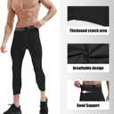 Men's 3/4 Compression Pants Quick Dry Workout Performance Leggings Athletic Base Layer Tights Bottoms for Running Gym (Black, M)