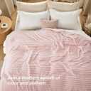 Bedsure GentleSoft Blankets Queen Size for Bed - Cozy Soft Blankets for Women, Cute Large Fleece Throws for Girls, Crystal Pink, 90x90 Inches