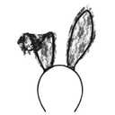 Rabbit Ears Headband Hallowmas Headbands Hair Accessories for Women Exquisite Lace Animal Ears Makeup Cosplay Party Supplies 1Pcs
