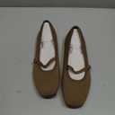Frank Mully Mary Jane Women Flat Shoes Slip on Square-Toe Washable Shoes Comfortable for Dressy and Work with Ankle Strap Brown, US 10
