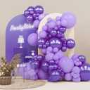 PartyWoo Purple Balloons, 140 pcs Lilac and Metallic Purple Balloons Different Sizes Pack of 18 Inch 12 Inch 10 Inch 5 Inch for Balloon Garland Balloon Arch as Birthday Decorations, Party Decorations (Multi-1903)