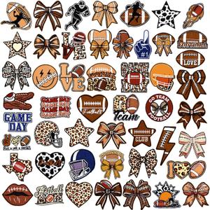 50 Pcs Themed Iron on Patches Applique with Words Embroidered Sew on Cloth Colorful Multiple Styles Patches for Clothes Hats Backpacks Jackets Accessories Souvenirs Gifts(Football)