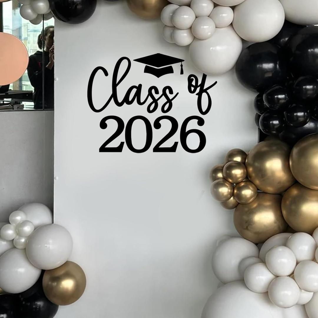 Class of 2026 Decal Sign for Balloon Arch - Graduation Decor for Grad Party, Congrats Grad Party Class of 2026 Event Planner Vinyl Decal