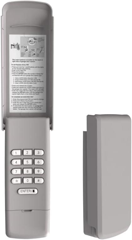 Universal Garage Door Opener Keypad Compatible with Liftmaster Chamberlain Craftsman Opener with Purple Yellow Red Orange Green Learn Button Wireless Keypad Replacement (Gray)