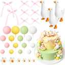 Bucherry 37 Pcs One Silly Goose Cake Topper One Silly Goose Birthday Decor 1st Birthday Toppers for Baby Shower Boys Girls First Bday Party Cake Decorations