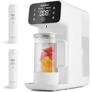 Reverse Osmosis Water Filter Countertop, 5 Stage Ro Water Filtration System with Remineralization Glass Pitcher, 4:1 Pure to Drain, TDS Real-Time Displaying, 4L Capacity Tank for Home Office