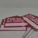 3 Pieces For Sale by Owner Yard Sign with Stakes 12 x 16 Inch Double Sided Home For Sale Signs Corrugated Plastic Open House Signs with Directional Arrows for Home House Real Estate (Red)