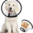 QIYADIN Plastic Pet Recovery Collars & Cones for Dogs and Cats After Surgery Adjustable Dog Neck Cone Surgical Elizabeth E-Collar Prevent Biting and Stop Licking Wound (M)