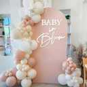 Baby in Bloom Sign, 16x24 Felt Letter Baby Shower Sign Baby in Bloom Party Decor Backdrop for Boy or Girl Baby Shower Gender Reveal 1st Birthday - White