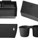 Upgraded Center Console Organizer Set for 2025 Subaru Forester Accessories, Armrest Storage Box + Silicone Cup Holder + Hidden Box + Wireless Charging Protective Pad with Non-Slip Mat 4Pcs Set, Black