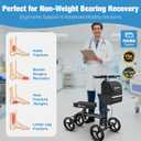 WHLICKS Premium Knee Scooter for Adults for Foot Surgery, Foldable & Steerable Knee Walker with Dual Brakes, Medical Knee Scooter for Broken Foot Injured, Lightweight Leg Scooter for Broken Ankle