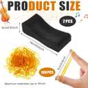 2 Pcs Kids Violin Shoulder Pads Soft Foam Shoulder Rest Violin Sponge Pillow with Yellow Rubber Bands for Party Wedding Concerts Player Cushion, 3/4-1/2
