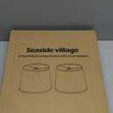 Lampshades Set of 2, Drum Lampshades 11.6" Top x 12.6" Bottom x 9.8" High, Seaside village Medium Lampshades (Spider Fitter), Beige Lampshades Natural Linen Hand Crafted, Easy Assembly Required