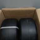 2-Pack 13x6.50-6 Flat Free Tires and Wheel with 4"-5.5"Centered Hub,13"Zero Turn Mower Front Tires with 5/8" extra 3/4" bushings,Solid Tire Assembly for Lawn Mower Garden Tractor.Smooth Tread.