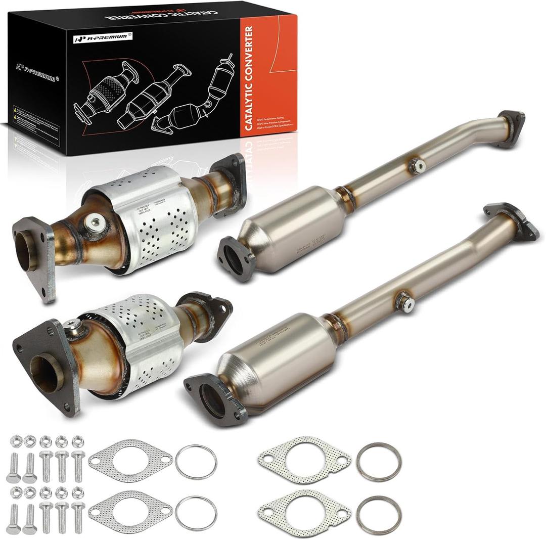 A-Premium Front and Rear 4-PC Catalytic Converter Kit Direct-Fit Compatible with Nissan Frontier 2005-2019, Pathfinder 2005-2012, NV1500, NV2500, NV3500, Xterra & Suzuki Equator, 4.0L, EPA Compliant