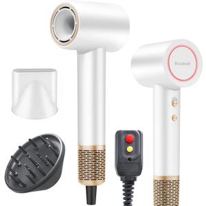 Dries Hair Quickly 500 Million 1627W Ion Hair Dryer,Low Noise 110k RPM Professional High Speed Fast Drying Lightweight Blow Dryer with Thermo-Control,Gifts for Women for Home and Travel,White