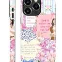 COTAIL Case Designed for iPhone 14 Pro Max, Hybrid 2-Layer Case, Military-Grade Protection Durable Shockproof Anti-Scratch Phone Case, Pink Blue Jesus Collage