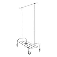 Clothes Rac, Standing Rolling Clothing Rack, Metal Garment Rack for Hanging Clothes with Sturdy Wheels & Shelves, Portable Closet Wardrobe Rack, Black