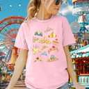 LAZYCHILD Magical Shirts for Women: Magic Kingdom T-Shirt Princess Bow Shirt Family Vacation Holiday Short Sleeve Tops Pink (Pink, M)