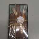 1 Set Bridal Baby Shower Cheese Prizes Wooden Square Board Gift Set Knives Forks Thank You Tags with Box for Guests for Valentines Bridal Baby Shower Housewarming (Walnut Wood)