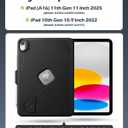 ProCase Soft TPU Case for iPad (A16) 11th Generation 2025 11 Inch/ 10th Gen 2022 10.9 Inch, Ultra-Slim Anti-Slip Shockproof Rugged Cover with Pen Holder for iPad 11/10 -Black