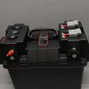Smart Battery Box 12V Marine Case w/ 50AMP Connectors Power Center Station Fits 24/27/31 Size Batteries Multi Ports & Circuit Breaker for Trolling Motor, RV(Battery Not Included)
