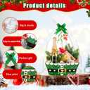 Orchidleaf 12 Pack Christmas Basket for Gifts Empty with Handle Gift Baskets Empty to Fill Bulk Red and Green Gift Boxes with bows, Gift Cards for Christmas Party Presents