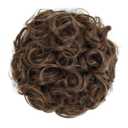 Short Mess Curly Dish Bun Hair Extension Scrunchy Bun Chignon Buns Ponytail Hair Pieces for Women Easy Stretch Hair Combs Clip in Ponytail Extension (12#LBR) (light brown)