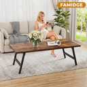 FAMIDGE Folding Coffee Table, 39.4 Portable Floor Table Desk for Sitting on The Floor, No Assembly Low Coffee Table for Living Room, Home, Caravan and Camping, Large 39.4Lx19.7Wx15.8H, Brown, Extra Large 1T