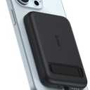 2 x EMNT Mini Magnetic Portable Charger for iPhone,5200mAh Power Bank with Built-in Cable/Metal Stand, Battery Pack Compatible with iPhone 14/13/12/11 Pro/Max/X/8/7/6 etc