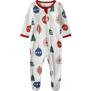 O2 BABY Baby Boys Girls Organic Cotton Zip-Front Sleeper Pajamas, Footed Sleep 'n Play(6-12 months)