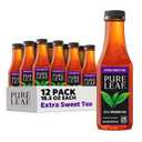 Pure Leaf Iced Tea, Extra Sweet, Real Brewed Tea, 18.5 Fl Oz Bottles (Pack Of 12) BBD 10/08/2026