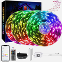 QZYL LED Lights for Bedroom 100 FT(4 Rolls), Strip Lights with App Control, Sync to Music 5050 RGB with 44 Keys IR Remote for Room Party Home Decorations