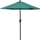 Sunnyglade 7.5' Patio Umbrella Outdoor Table Market Umbrella with Push Button Tilt/Crank, 6 Ribs (Dark Green)